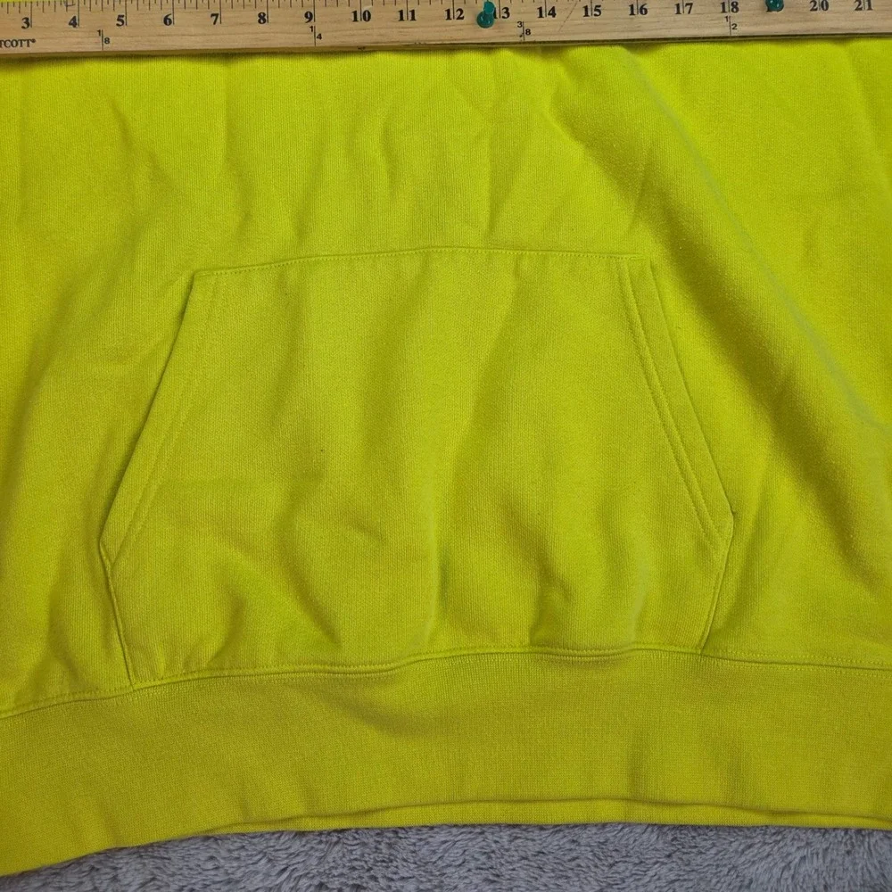 The North Face Hoodie Mens L Graphic Coordinates Box Logo Pullover Neon Yellow